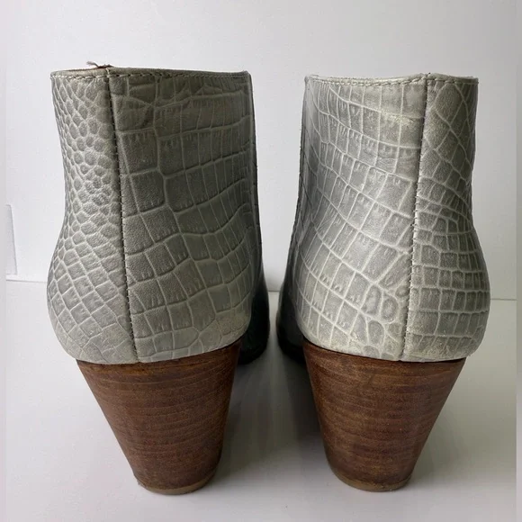 Rachel Comey Gray Croc-Embossed Ankle Boots 10 9.5 - Picture 5 of 11